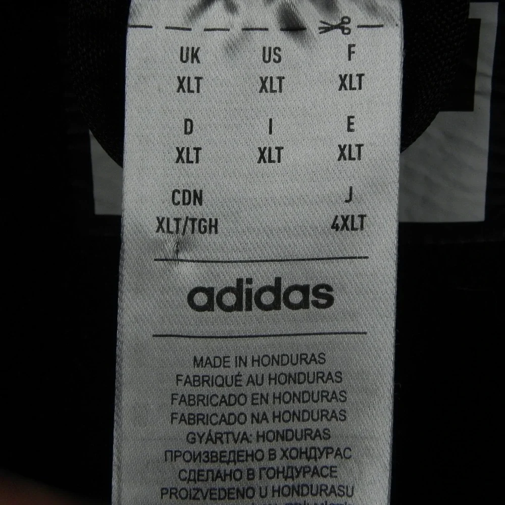Adidas Hoodie Mens XLT Full Zip Black Womens Basketball Team Jacket Tall XL